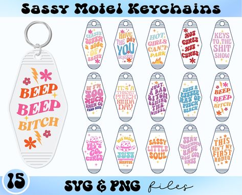 Cricut Keychain Svg, Funny Keychain Ideas, Funny Motel Keychains, Motel Keychain Svg Free, Hotel Keychain Ideas, Motel Keychain Ideas, Crichton Ideas, Motel Keychain Svg, Free Cricut Images