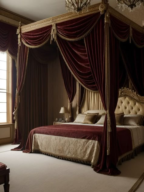 Extra Large Bed Canopy, Medieval Canopy Bed, Antique Four Poster Bed, Royal Canopy Bed, Elegant Canopy Bed, Victorian Canopy Bed, Medieval Royal Bedroom, Fantasy Royal Bedroom, Victorian Rooms Bedrooms