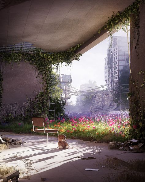 Apocalypse Landscape, Post Apocalyptic City, Abandoned City, Apocalypse Aesthetic, Apocalypse World, Post Apocalyptic Art, Apocalypse Art, Post Apocalypse, After Life