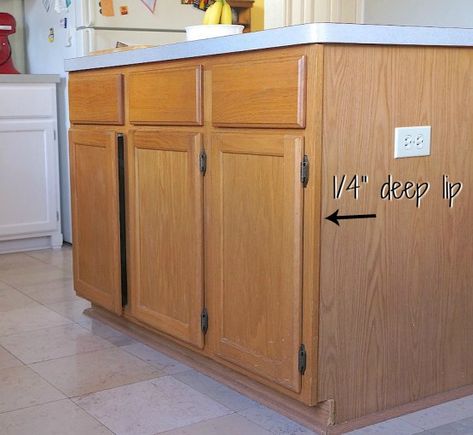 Island Makeover, Kitchen Island Makeover, Builder Grade Kitchen, Cabinet Trim, Rustic Kitchen Island, Diy Kitchen Renovation, Builder Grade, Diy Kitchen Island, Laminate Countertops