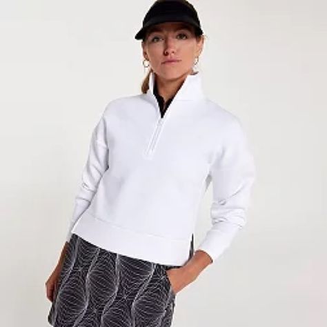 Semi-Relaxed Fit Mock Neck 1/4 Zip Womens Golf Apparel, Golf Sweatshirt, Y2k Cardigan, Place Making, Velvet Hoodie, Women Shirt Top, Calia By Carrie Underwood, Calia By Carrie, Golf Apparel