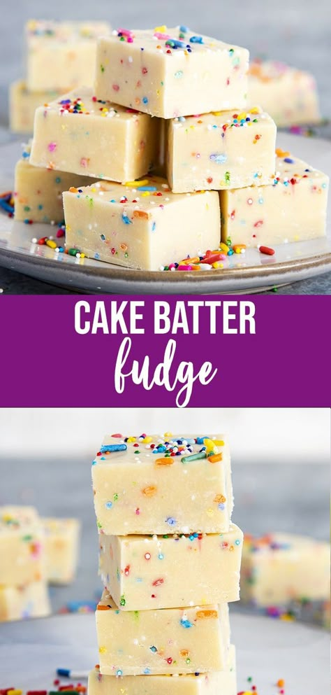 Cake Batter Recipes Boxes, Confetti Cake Desserts, Wedding Cake Fudge Recipe, Cake Batter Fudge Easy, Funferri Cake Recipe, Birthday Cake Fudge Recipe, Cake Batter Flavoring Recipes, Cake Batter Extract Recipes, Edible Cake Batter Recipe