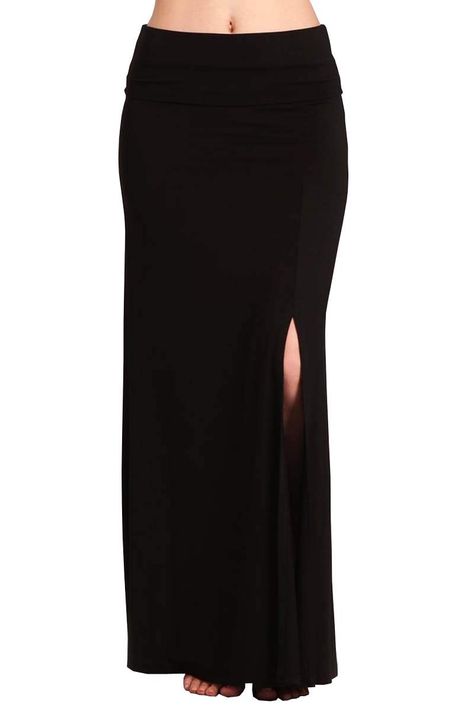 Pretty Skirts Long, Long Skirt And T Shirt, Low Rise Long Skirt, Cute Long Skirt Outfits, Long Skirts Plus Size, Maxi Skirt Y2k, Flowy Black Skirt, Simple Skirts, Long Fitted Skirt