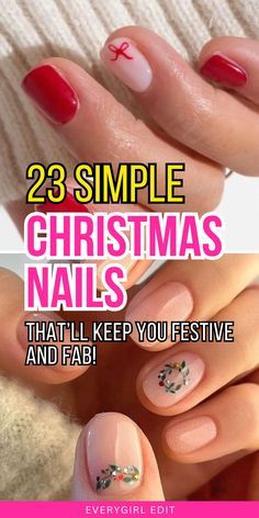 For More click my pin link Nail Designs Simple Christmas, Christmas Nail Ideas Simple, Christmas Nail Designs Simple, Christmas Nails French, Simple Christmas Nail Ideas, Simple Christmas Nail Art, Simple Christmas Nail Designs, Nails Ideas Simple, Simple Christmas Nail