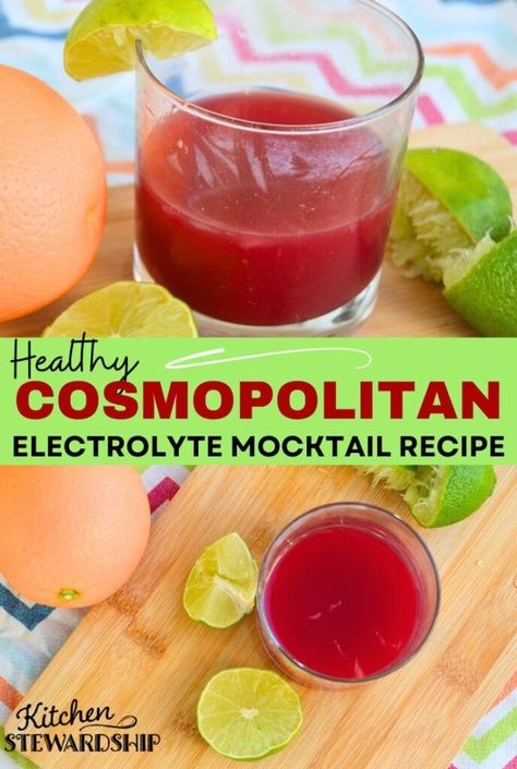 Try this easy electrolytes cocktail recipe for a healthier twist on the classic cosmopolitan. It's a healthy cosmopolitan drink: refreshing, tasty, and perfect for any occasion! Festive Mocktail, Mocktail Drink, Cosmopolitan Drink, Unsweetened Cranberry Juice, Mocktail Drinks, Non Alcoholic Cocktails, Electrolyte Drink, Cocktail Drinks Recipes, Food Style