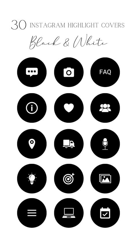 Office Highlight Instagram, Instagram Minimalist Icon, Instagram Highlight Covers Baby Black, Highlight Covers Business, Black And White Instagram Story, Professional Instagram, Business Things, Instagram Story Highlight Covers, Black Instagram