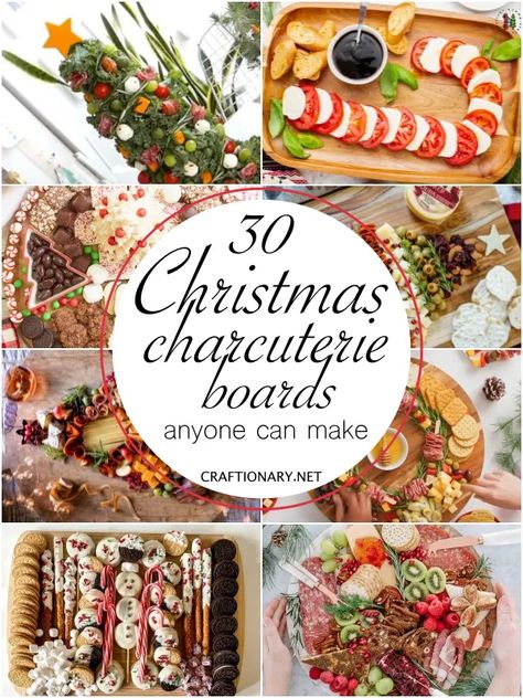 Christmas Charcuterie Board Ideas anyone can make - Craftionary Christmas Tree Party Food, Christmas Dessert Boards Ideas, Dessert Boards Christmas, Christmas Charquetery Board, Snowman Charcuterie Board, Winter Themed Charcuterie Board, Creative Christmas Appetizers, Christmas Charcuterie Board Ideas, Dessert Boards