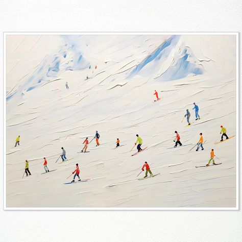 PRICES MAY VARY. Ski Snow Painting: Transform your living space into a winter wonderland with our captivating Ski Snow Painting, available in multiple sizes, including 12x16 inches, 16x24 inches, and 24x36 inches. This art piece beautifully captures the thrill of skiing against a snowy mountain backdrop. The dynamic brushstrokes and vibrant colors bring the excitement of winter sports to life, making it a perfect addition to the walls of ski enthusiasts and nature lovers alike. Winter Snow Mount Vintage Ski Artwork, Mountain Prints For Walls, Vintage Ski Art, Ski Mountain Painting, Ski Room Decor, Ski Watercolor, Vintage Ski Decor, Ski Wall Art, Snow Mountain Landscape