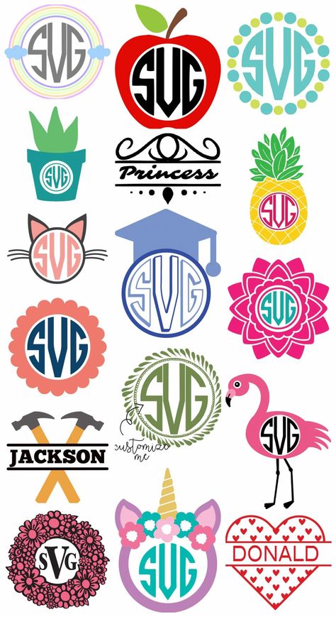 Free Monogram SCG Files - The Kingston Home: From t-shirts to home decor to gift ideas and more, monograms are always a great idea. Today we're sharing free monogram SVG files perfect for any project! Monogram Border, Free Monogram Fonts, Cricut Monogram, Free Monogram, Monogram Shirts, Circle Monogram, Cricut Free, Free Svg Cut Files, Monogram Frame