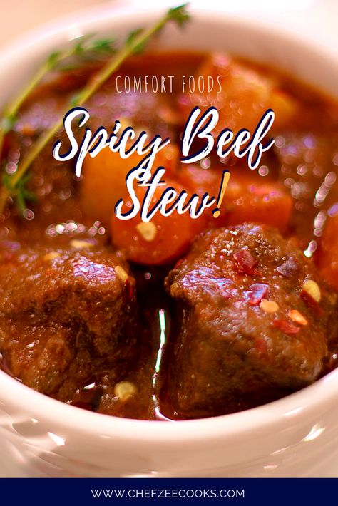 Spicy Beef Stew | Carne Guisada Picante - Chef Zee Cooks Spicy Beef Stew Slow Cooker, Beef Stew Stove, Stovetop Recipes, Spicy Beef Stew, Slow Beef Stew, Spicy Stew, Crockpot Recipes Beef Stew, Oxtail Recipes, Carne Guisada