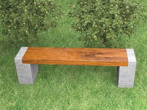 Concrete Bench Molds, Concrete Garden Bench, Outside Benches, Outdoor Bench Seating, Diy Wood Bench, Fire Pit Materials, Garden Bench Diy, Diy Bench Outdoor, Outdoor Benches