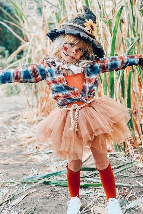 Easy Diy Scarecrow, Scarecrow Costumes, Costumes For Toddlers, Carnaval Diy, Disfarces Halloween, Diy Scarecrow Costume, Veselý Halloween, Diy Scarecrow, Halloween Kids Costumes Girls