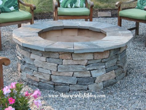 Installing A Capstone | The Fire Pit Project - Shine Your Light Fire Pit Video, Pea Stone, Diy Fire Pit Ideas, Fire Pit Gallery, Modern Fire Pit, Fire Pit Ring, Gravel Patio, Cool Fire Pits, Fire Pit Furniture