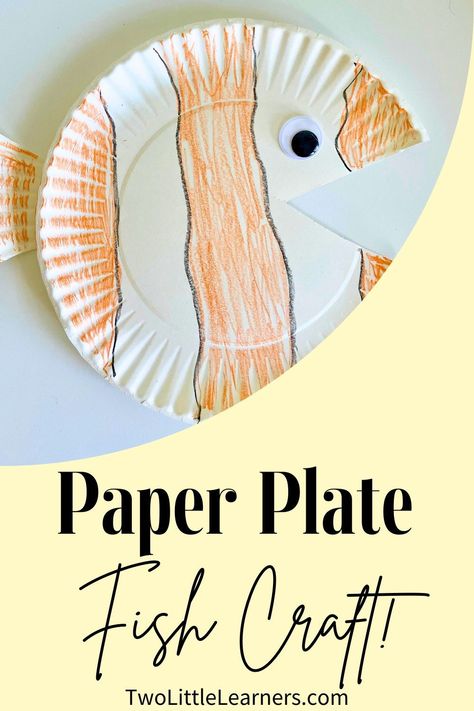 Read all about a paper plate fish craft for kids. Find out how to make a fish craft for preschoolers or toddlers. This easy fish paper plate craft is so simple! Learn more about fish crafts for kids and paper plate crafts for kids at twolittlelearners.com Fish Paper Plate Craft, Paper Plate Fish Craft, Plate Fish Craft, Fish Crafts Preschool, Paper Plate Fish, Fish Craft, Craft For Preschoolers, Paper Plate Craft, Paper Plate Crafts For Kids