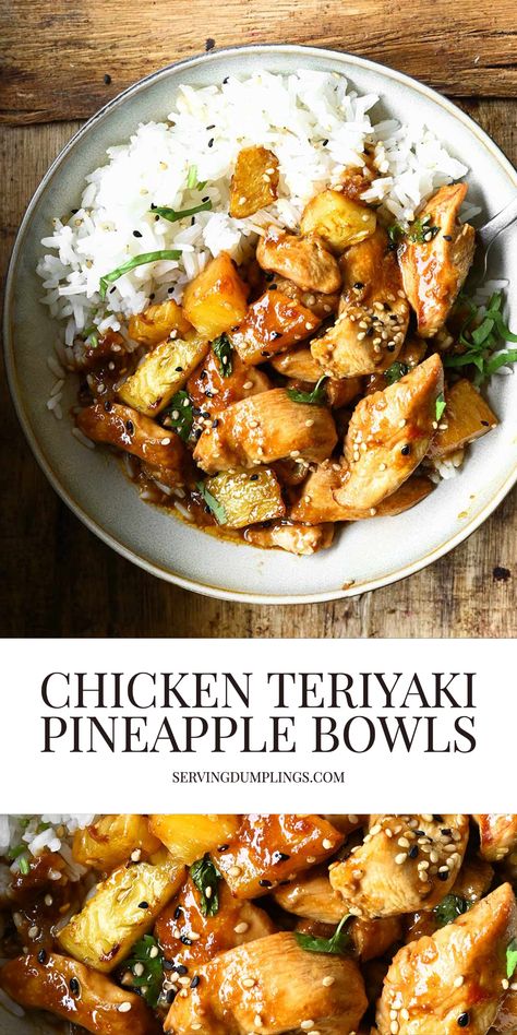 Teriyaki Pineapple, Pineapple Bowls, Teriyaki Chicken Bowl, Pollo Teriyaki, Healthy Bowls Recipes, Recipes Healthy Dinner, Chicken Teriyaki, Healthy Bowls, Health Dinner