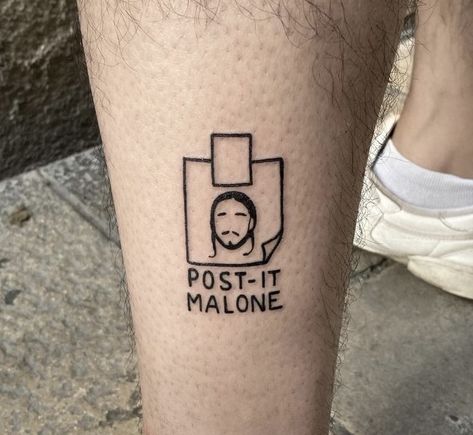 Happy April Fools’ Day 🥸 If you need us, we’ll be looking at photos of pun tattoos all day long! Artist: @kibas_barcelona #tattd #tattdapp #puntattoo #aprilfoolsday #funnytattoo #inkspo Funny Thigh Tattoos, Funny Random Tattoos, Pun Tattoos Ideas, Wacky Tattoo Ideas, Funny Minimal Tattoo, Witty Tattoo Designs, Pun Tattoos Funny, Send It Tattoo, Hobby Tattoo Ideas