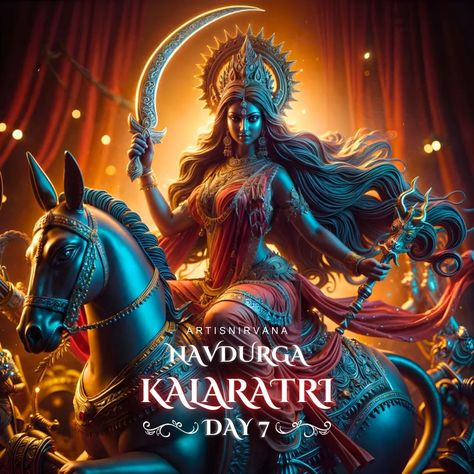 Navratri is not only about worshiping external deities but recognizing the divine powers within every woman.🙏❤ Day 1: Shailaputri Day 2: Brahmacharini Day 3: Chandraghanta Day 4: Kushmanda Day 5: Skandamata Day 6: Katyayani Day 7: Kalaratri Day 8: Mahagauri Day 9: Siddhidatri Each form of the goddess represents unique qualities. these nine days symbolize the divine feminine's strength, wisdom, and nurturing spirit. The festival's three phases: Kali (destruction of negativity), Laksh... Maa Kalratri Images Hd, 9 Goddess Of Navratri, Maa Kaalratri Images, Kaalratri Devi Images, Maa Kalaratri Images, Navaratri Day 7 Kalaratri, Navratri 7th Day Goddess, Kalaratri Devi Images, Navratri Day 7 Kaalratri