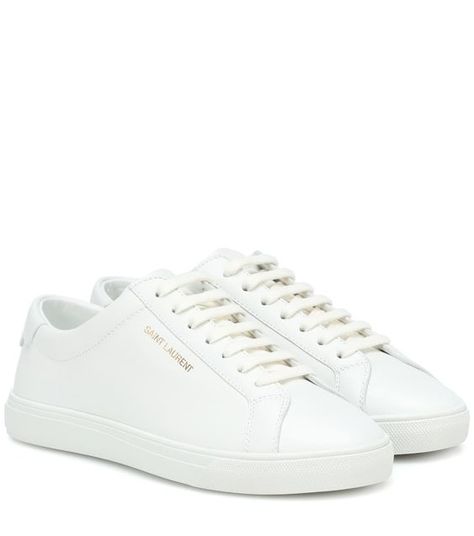 Saint Laurent White Sneakers, Luxury Custom Lace-up Sneakers With Suede Lining, Yves Saint Laurent Sneakers, Saint Laurent Shoes Sneakers, Saint Laurent Andy Sneakers, Luxury Low-top Sneakers With Vulcanized Sole, Classic High-top Sneakers With Logo And White Sole, Classic Low-top Sneakers With Logo Detail, Classic White Custom Sneakers With Logo Detail