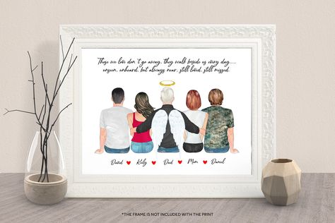 Grandpa In Heaven, Memorial Portrait, Miss Mom, Dad In Heaven, Personalized Memorial Gifts, Custom Memorial, Bereavement Gift, Personalized Grandma, Remembrance Gifts