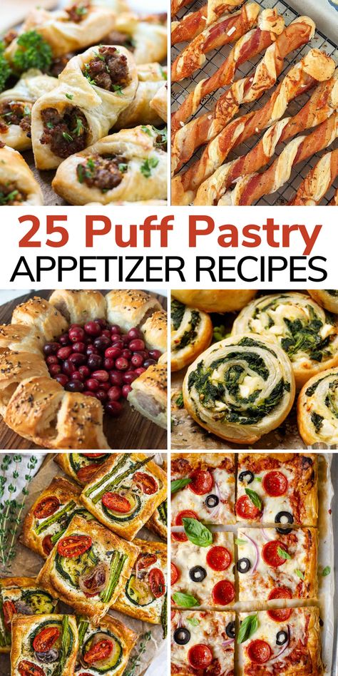 Thanksgiving Puff Pastry, Puff Pastry Recipes Appetizers, Puff Pastry Snacks, Puff Pastry Recipes Savory, Savory Puff Pastry, Puff Pastry Appetizers, Pastry Appetizer, Easy Puff Pastry, Easy Appetizers