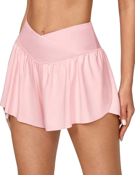 IUGA 2 in 1 Flowy Shorts Butterfly Shorts Crossover Running Shorts for Women High Waisted Athletic Skort Preppy Clothes Aqua Blue at Amazon Women’s Clothing store Flowy Running Shorts, Running Shorts For Women, Butterfly Shorts, Preppy Shorts, Conservative Fashion, Womens Cycling Clothes, Womens Athletic Shorts, Preppy Clothes, Athletic Skort