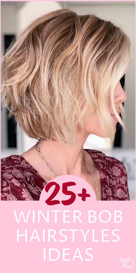 Discover chic bob hairstyles that are perfect for embracing the winter season. Whether you opt for an icy blonde look or a cozy brunette hue, there's a style to suit every taste. Elevate your winter look with these trendy and stylish bob cuts that are sure to turn heads wherever you go. Say goodbye to chilly days with confidence and flair, thanks to these fabulous hairstyle ideas! Short Modern Bob Hairstyles, "bixie" Haircut Medium, Rounded Bob Haircut For Fine Hair, Stylish Bob Hairstyles, Hair Styles For Short Hair Bob, Bob With Glasses Hairstyles, Short Bob Haircuts Side Part, Trending Bobs 2024, Updated Bob Hairstyles For Women