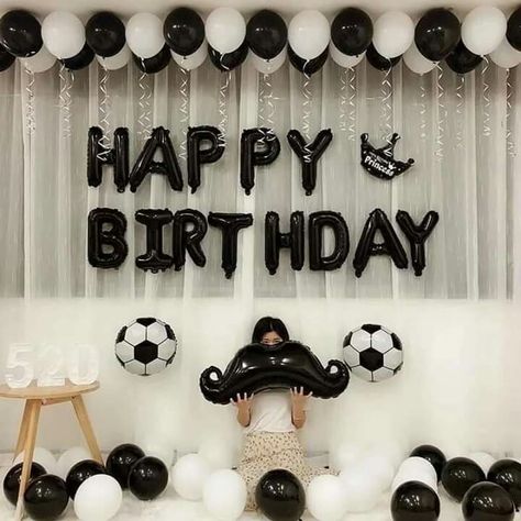 White Theme Birthday, Magic Decorations, Baby Boy Birthday Themes, Father's Day Party, Birthday Organizer, Happy Birthday Black, Happy Birthday Decor, Sports Theme Birthday, Party Crafts