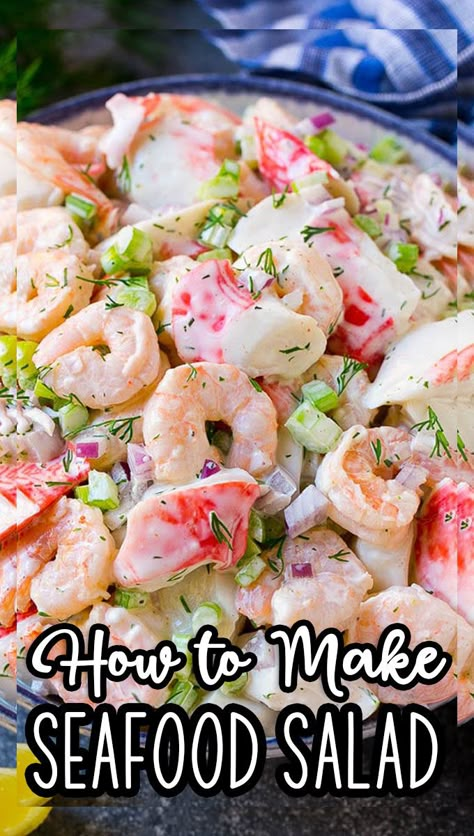 Seafood Salad Recipe, Sea Food Salad, Shrimp Salad Recipe, Great Salad Recipes, Crab Salad Recipe, Sea Food Salad Recipes, Recipe Shrimp, Seafood Dish Recipes, Shrimp Salad Recipes