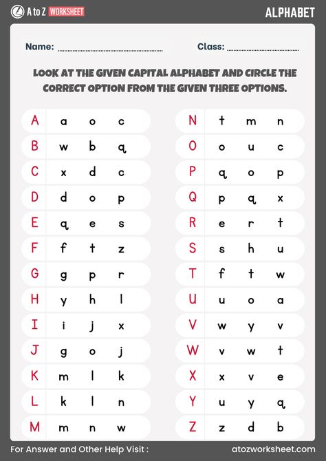 Help your child learn the alphabet with our fun and easy Matching Alphabets Worksheet! This worksheet is perfect for young learners in preschool, kindergarten, or early grade levels, designed to improve their handwriting and letter recognition skills. Follow A to Z Worksheet For More and Must visit our Website. #alphabet #abcd #alphabettracingworksheet #letteratracing #kindergartentracingworksheet #alphabetlearning Abcd Worksheet For Kids, A-z Worksheet, Alphabet Matching Worksheet, A To Z Worksheet, Alphabets Worksheet, Z Worksheet, Letter Matching Worksheet, Alphabet Worksheets Kindergarten, Toddler Homeschool