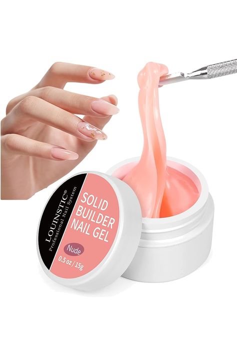 LOUINSTIC Solid Builder Nail Gel-15g Solid Gel for Nails, Solid Nail Glue Gel Non-Sticky Hand Carving Gel Modeling Nail Art Gel, Gel Solido para Pegar uÃ±as (Nude) Solid Nail Glue, Nail Glue Gel, Nails Solid, Gel Glue, Nail Art Gel, Nail Repair, Uv Nails, Nail Strengthener, Hard Gel