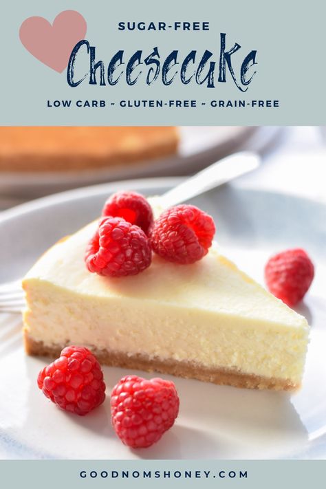 Rich, creamy, and so tasty, no one will guess this cheesecake is sugar-free and low carb! With a buttery almond flour crust and a smooth filling sweetened with monk fruit, it’s perfect for any occasion. Top it with lemon curd, fresh berries, spiced pumpkin sauce, or festive pomegranate seeds to match the season. Gluten-free and grain-free, it’s a satisfying dessert for holidays and special events. Low Fodmap Cheesecake, No Sugar Cheesecake Recipes, Almond Flour Crust Cheesecake, Almond Flour Cheesecake Crust, Caramel Tiramisu, Sugarfree Cheesecake Recipes, Chocolate Carrot Cake, Lchf Dessert, Almond Flour Crust