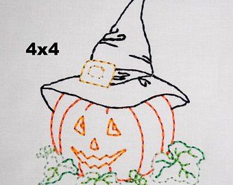 Magical Embroidery, Dibujos Halloween, Embroidery Fall, Vintage Embroidery Patterns, Vintage Embroidery Transfers, Crewel Embroidery Patterns, Vintage Machine, Halloween Quilt, Western Embroidery