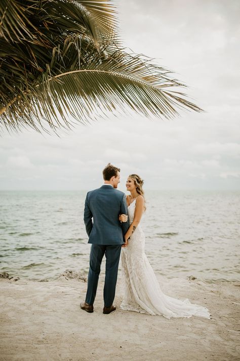 bride and groom holding hands on the beach at Postcard Inn in Islamorada Bahamas Elopement, Apocalypse Wedding, Wedding Bahamas, Wedding Pictures Beach, Beach Wedding Pics, Pictures Of Models, Islamorada Wedding, Fort Lauderdale Wedding, Elopement Photoshoot