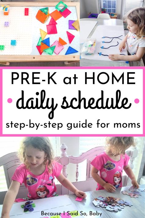 At Home Prek Learning, Home School Pre K Activities, Daily Pre K Schedule, 3k Homeschool Activities, Homeschooling Three Year Old, Preschool Morning Routine At Home, Pre K Home Activities, Pre K At Home Schedule, Home School Preschool Schedule