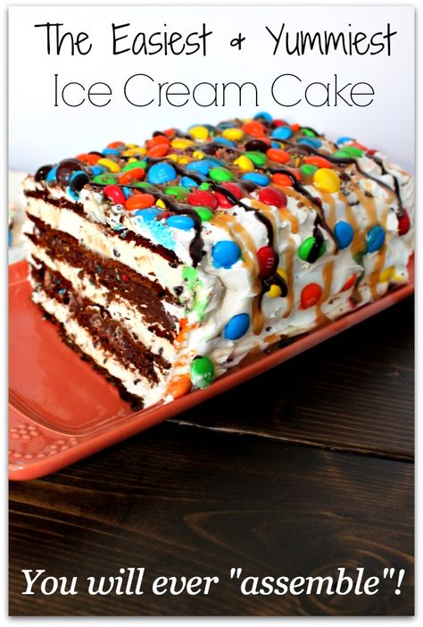 M&M Ice Cream Sandwhich Cake Cream Sandwich Cake, Easy Ice Cream Sandwiches, Caramel Apple Crisp, Ice Cream Sandwich Cake, Princess Pinky Girl, Pinky Girl, Chocolate Lasagna, Yummy Ice Cream, Easy Ice Cream