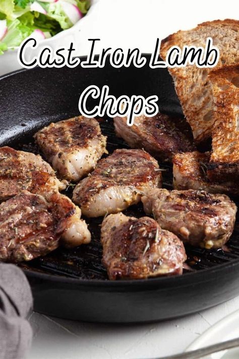 Simplify your weeknight dinners with this cast iron lamb chop recipe!  Everything cooks in one pan, making cleanup a breeze. Lamb Chop Recipe, Lamb Loin Chop Recipes, Lamb Chops Pan Seared, Leftover Lamb, Venison Stew, Lamb Loin Chops, Lamb Loin, How To Cook Lamb, Lamb Chop Recipes