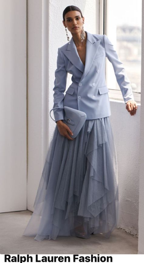 Mode Boho, Ralph Lauren Style, Blue Suit, Blue Dress, Formal Wear, Moda Operandi, Look Fashion, Wedding Outfit, Evening Wear