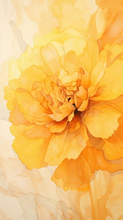 Tropical flowers abstract painting petal. | Premium Photo Illustration - rawpixel Paint Lamps, Yellow Flower Painting, Flowers Abstract Painting, Marigold Wallpaper, Marvel Paintings, Classic Prints, Flowers Abstract, Slide Background, Flower Abstract