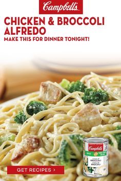 Campbell Soup Recipes, Chicken Broccoli Alfredo Recipe, Soup Recipes Chicken, Campbell's Recipes, Chicken And Broccoli Alfredo, Blueberry Pies, Campbells Soup Recipes, Campbells Recipes, Chicken Broccoli Alfredo