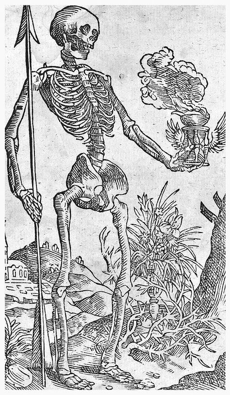 Memento Mori Art, Medieval Drawings, Medieval Tattoo, Arte Occulta, Medieval Artwork, Memorial Art, Woodcut Art, Esoteric Art, Engraving Illustration