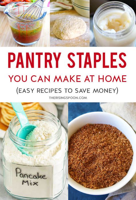 Homemade Meal Prep, Homesteading Food Recipes, Food To Make Instead Of Buying, Things To Make Homemade Food, Pantry Staples From Scratch, Bulk Pantry Staples, Easy Things To Make Homemade, Pantry Food Recipes, Ingredient Only Household