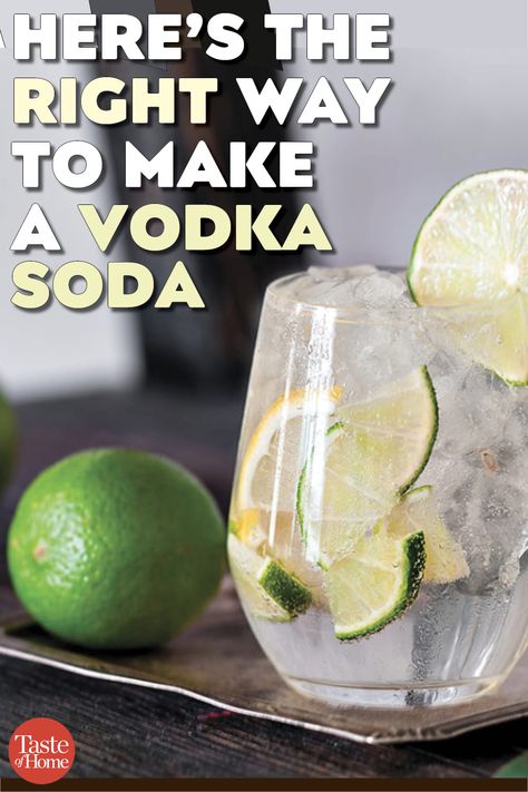 Well Drinks Alcohol Cocktails, Vodka Soda Drinks, Vodka Soda Recipe, Vodka Drinks Easy, Christmas Drinks Alcohol Recipes, Vodka Tonic, Vodka Lime, Tonic Recipe, Vodka Soda