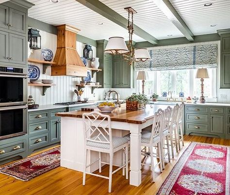 Son’s Retreat – A Retreat Indeed — James Farmer Bright Kitchen Colors, Top Kitchen Colors, James Farmer, Green Kitchen Cabinets, Fresh Kitchen, Kitchen Wall Colors, Kitchen Paint Colors, Bright Kitchens, Green Cabinets