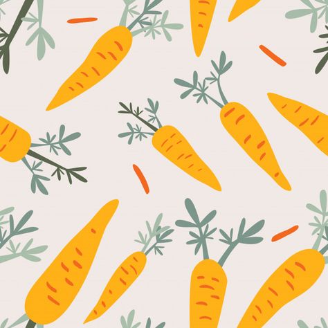 Carrot Doodle, Carrots Illustration, Carrot Illustration, Carrot Pattern, Animal Illustration Kids, Vegetable Design, Rabbit Drawing, Farm Crafts, Food Patterns