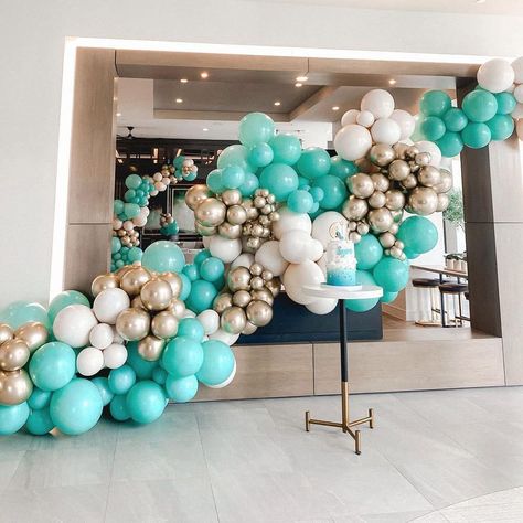 Rooftop Proposal, Teal Balloons, Turquoise Party, Blush Balloons, Birthday 1st, Blue Balloon, Silver Balloon, Metallic Balloons, Diy Balloon