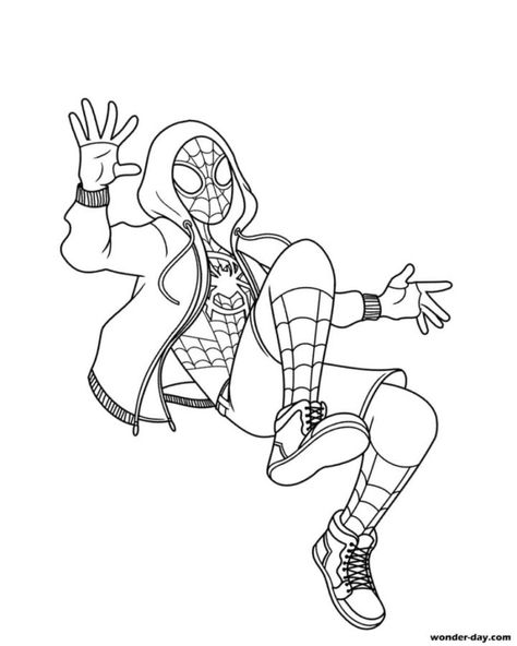 Miles Morales Coloring Pages, Spiderman Coloring Pages, Hello Kitty Colouring Pages, Spiderman Coloring, Spiderman Drawing, Miles Morales Spiderman, Words Coloring Book, Hello Kitty Coloring, Dinosaur Coloring Pages