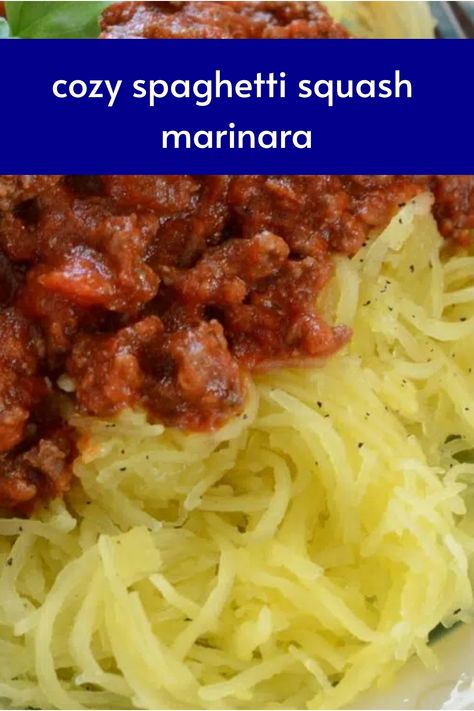 Cozy Spaghetti Squash Marinara Spaghetti Squash With Marinara Sauce, Easy Spaghetti Squash Recipes, Spaghetti Squash Marinara, Best Spaghetti Squash, Best Spaghetti Squash Recipes, Easy Spaghetti Squash, Spaghetti Squash Recipes Easy, Sausage Marinara, Minced Chicken Recipes