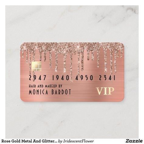 Pink Glitter Ombre, Debit Card Design, Gold Credit Card, Glitter Business Cards, Money Rose, Credit Card Design, Makeup Artist Business Cards, Gold Money, Square Business Card