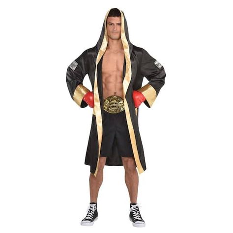 Boxer Halloween, Boxer Costume, Boxing Robe, Boxing Halloween Costume, Halloween Costume Black, Costume Capes, Boxing Shorts, Halloween Costume Accessories, Mens Halloween Costumes