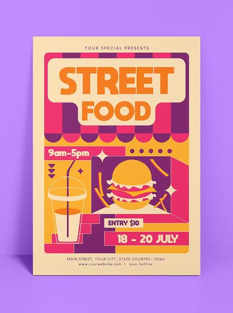 Food Festival Branding, Food Festival Design, Street Food Restaurant, Food Festival Poster, Logo Design Graphics, Street Food Design, Food Logo Design Inspiration, Street Festival, Food Fair